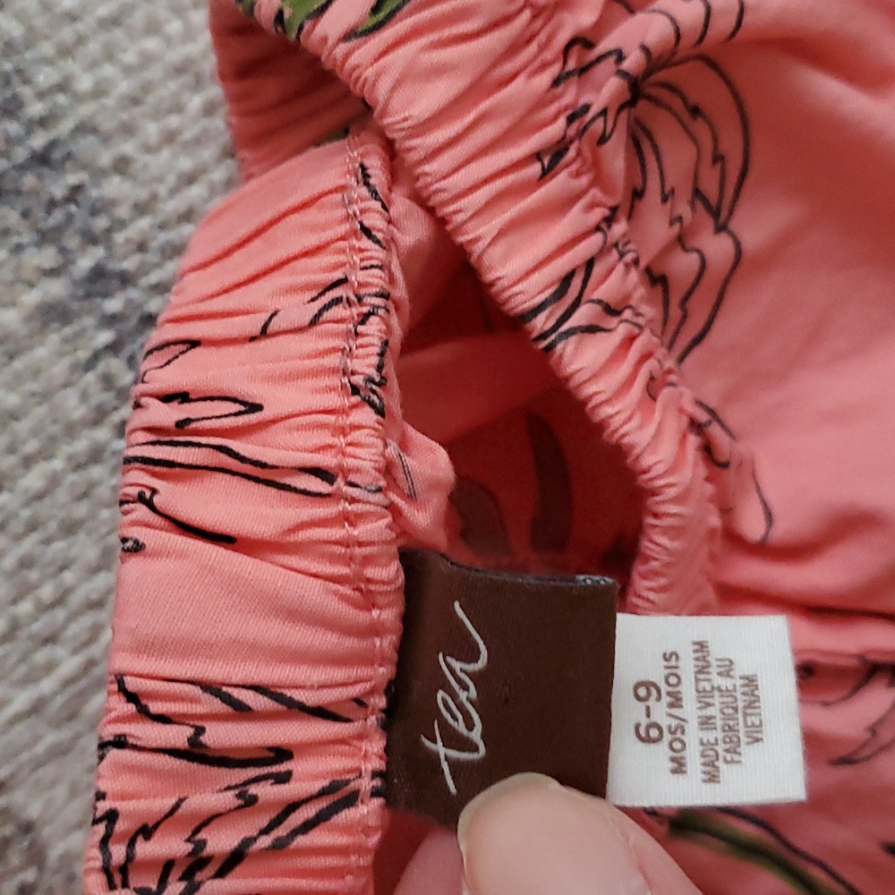 Tea Collection Baby Girls Tropical Palm Tree 2-piece Outfit Sz6-9m - Picture 5 of 8
